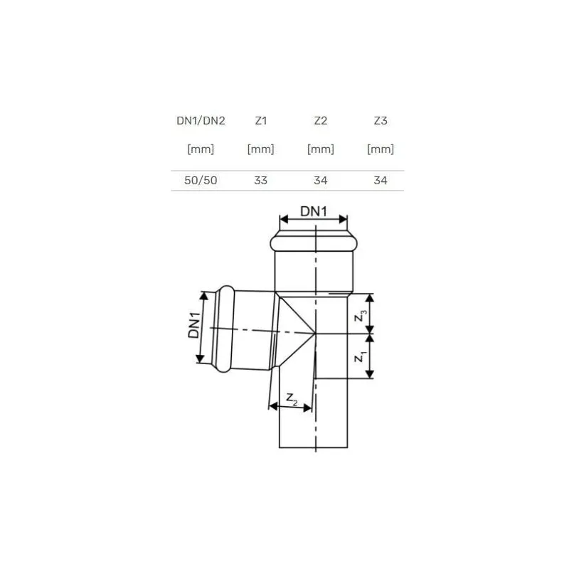 Ar trīs zariem iekštelpu kanalizācijai Skolan. 58x58mm. 87°