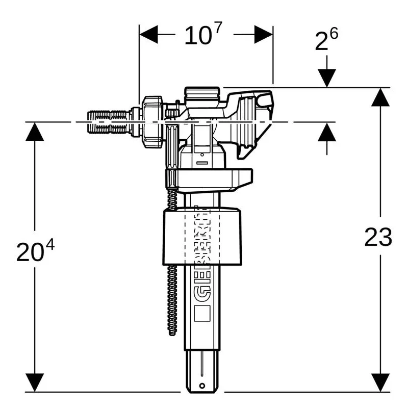 Ūdens uzpildes vārsts Geberit. 230 mm