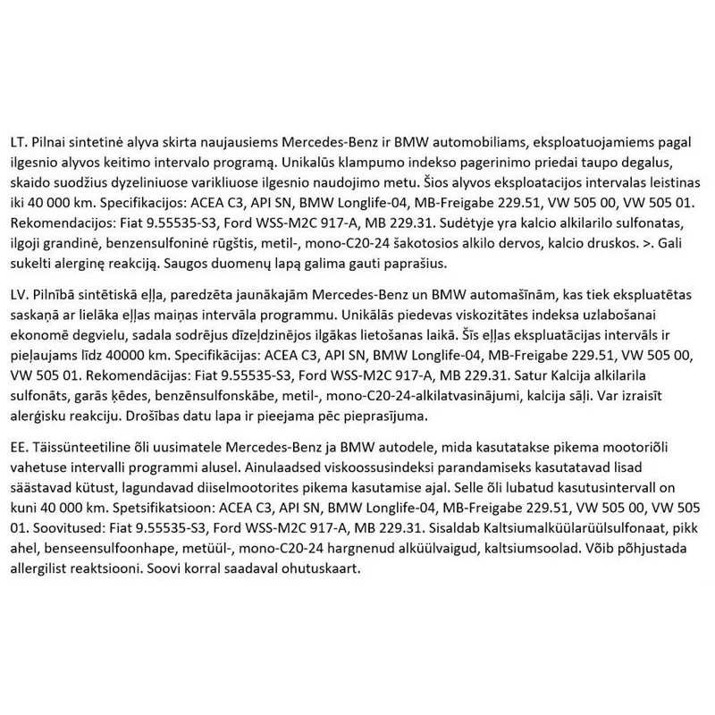 Dzinēja eļļa Liqui Moly Longtime High Tech 5W-30, 5 l