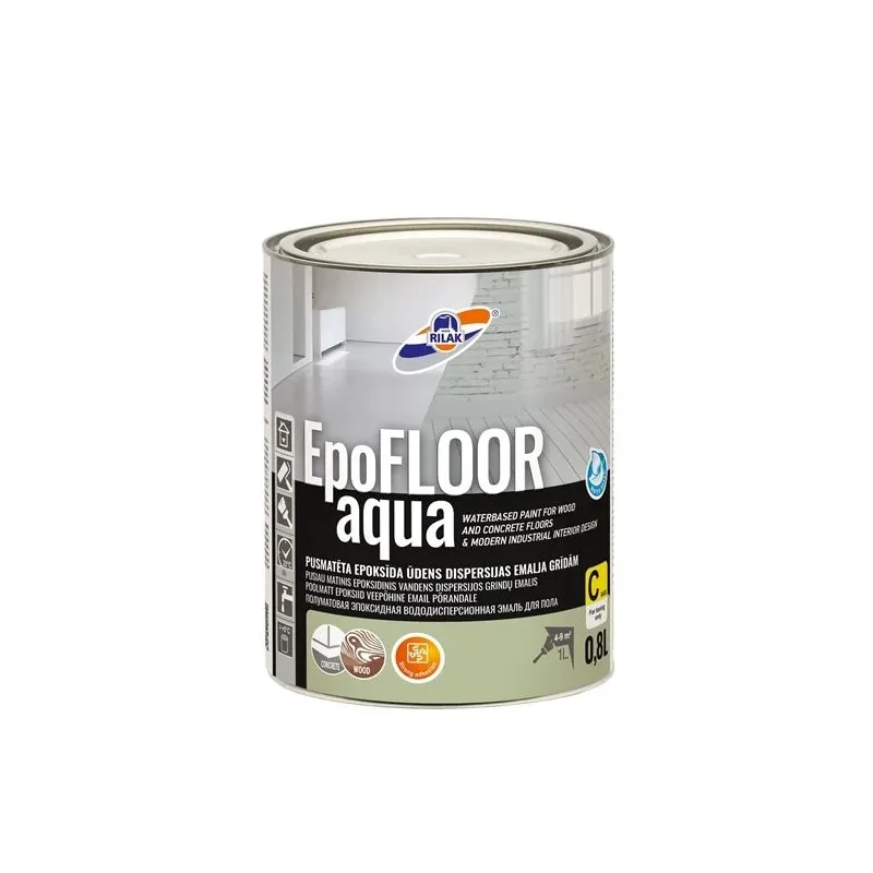 Epoksīda krāsa Rilak Epofloor Aqua C bāze 0.9L