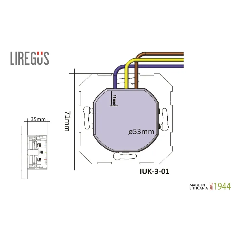 Kontaktdakša. USB A+C lādētājs Liregus Epsilon.metāla