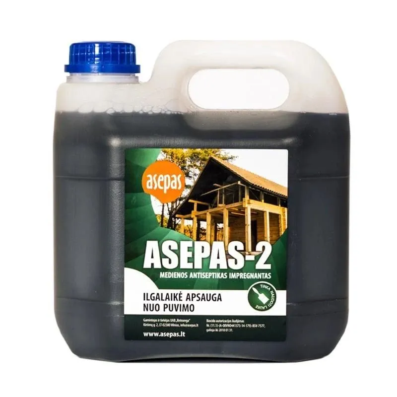 Antiseptiķis Asepas-2, zaļgani pelēks, 3 l