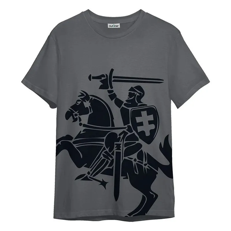 T-krekls. sievietēm Outliner Vytis. melna krās.. L