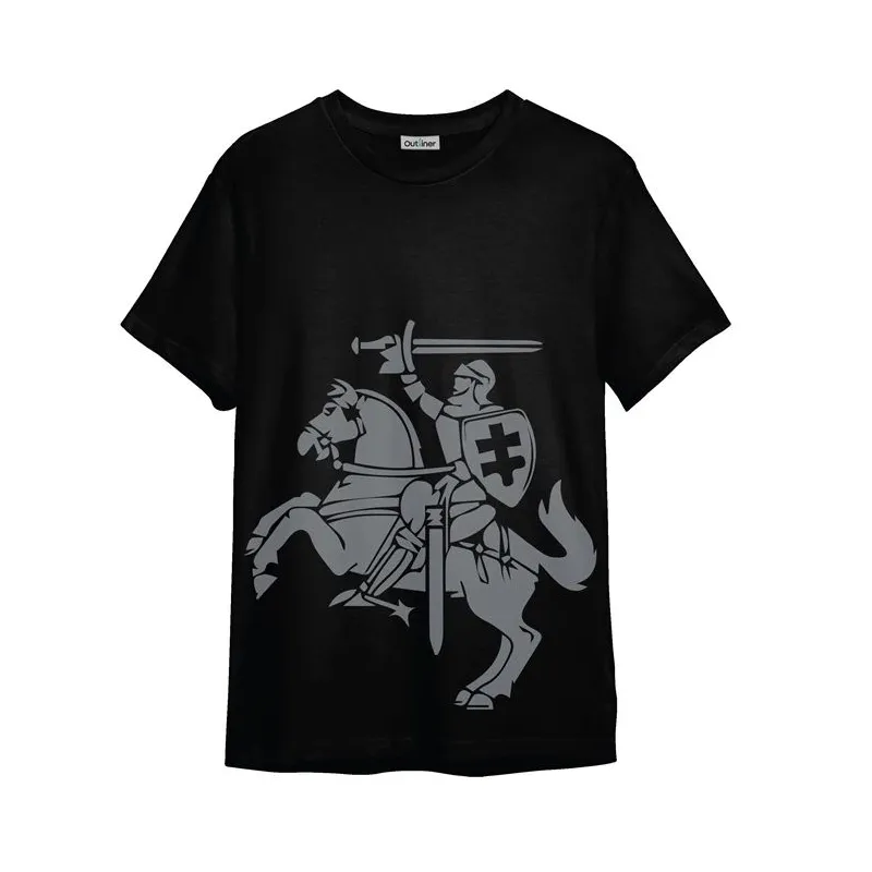 T-krekls. sievietēm Outliner Vytis. melna krās.. L