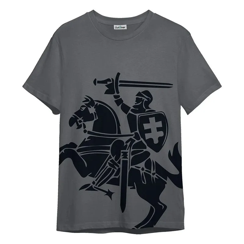 T-krekls. vīriešiem Outliner Vytis. melna krās.. L