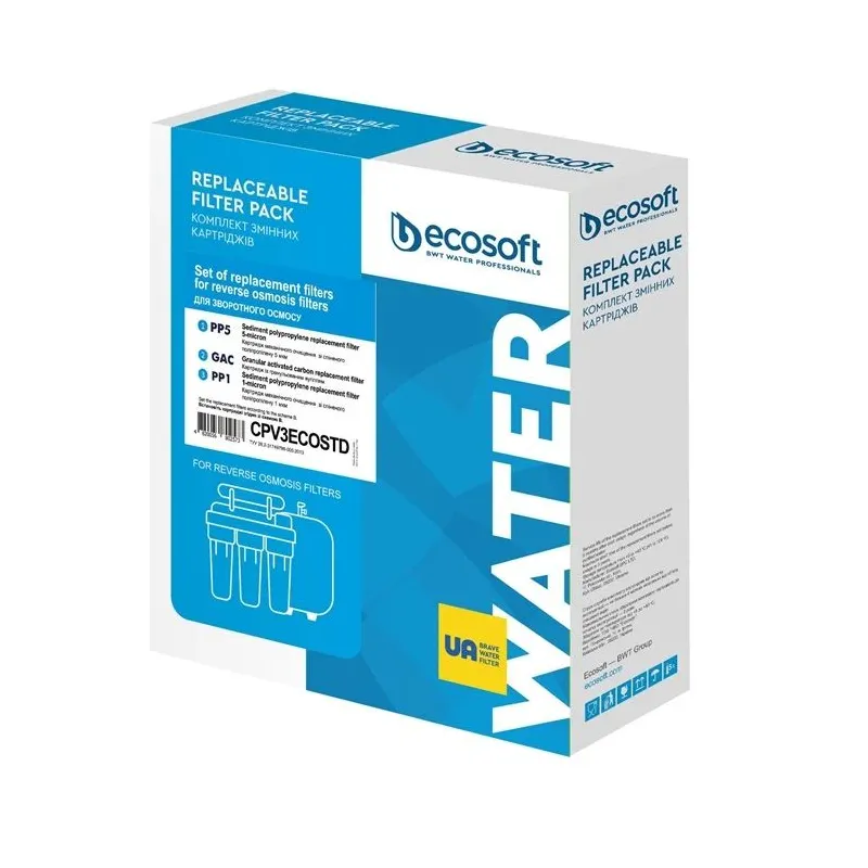 Filtra kārtridžu komplekts Ecosoft CPV3ECOSTD. 10