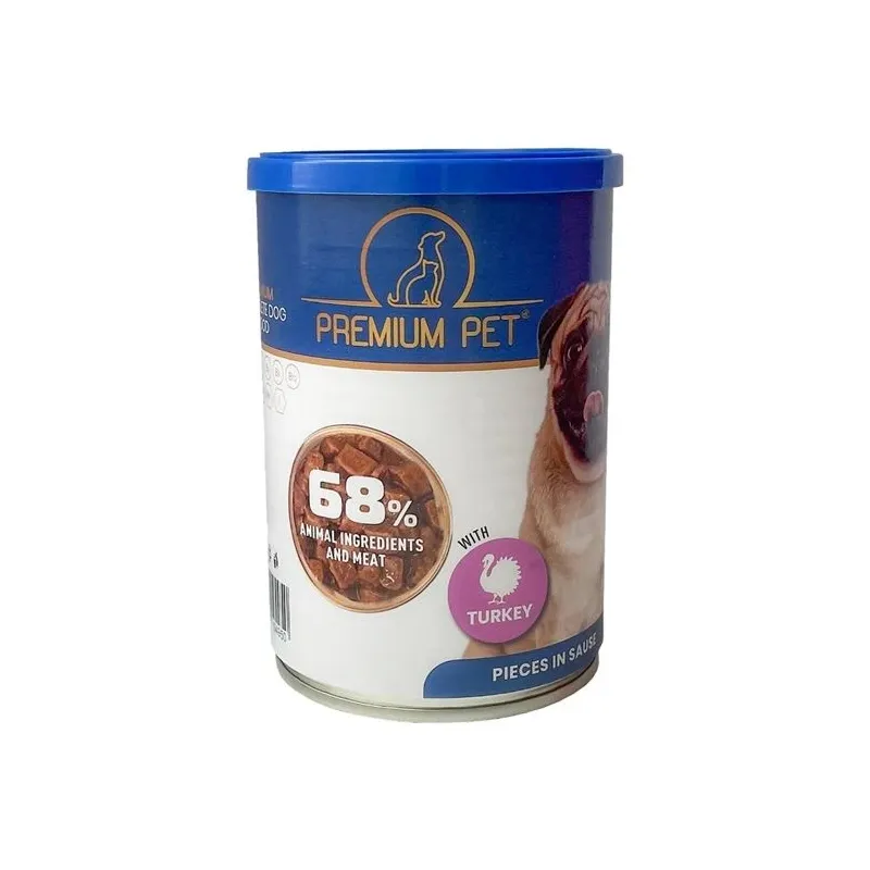 Mitrā barība suņiem. tītara gaļa Premium Pet. 0.415kg