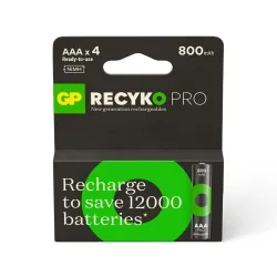 Uzlādējamās baterijas GP. AAA. 800 mAh. 4 gab.