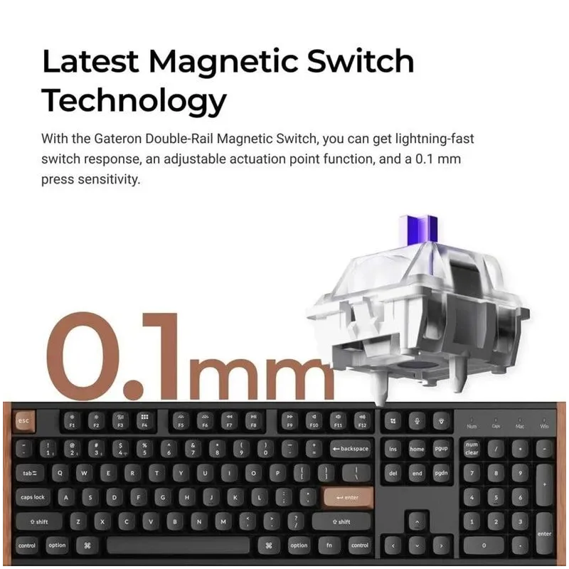 Tastatūra Keychron K10 HE special. EN. melnā krāsā.