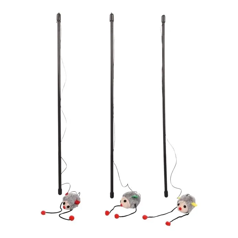 Rotaļlieta kaķim Flamingo DANGLER. melna-pelēka