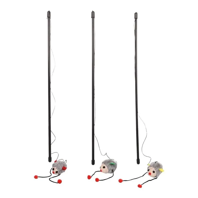 Rotaļlieta kaķim Flamingo DANGLER. melna-pelēka