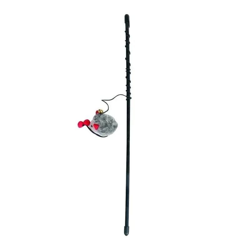 Rotaļlieta kaķim Flamingo DANGLER. melna-pelēka