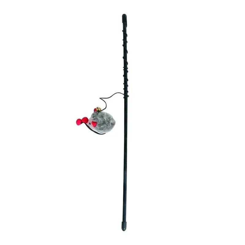 Rotaļlieta kaķim Flamingo DANGLER. melna-pelēka