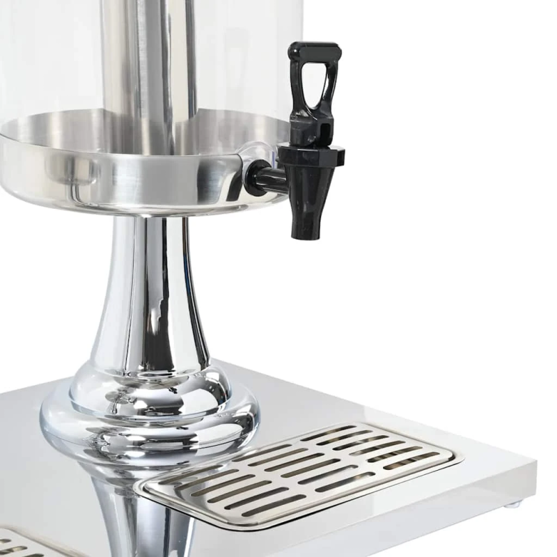 vidaXL dubultais sulas dispensers, 2 x 8 L, nerūsējošs tērauds