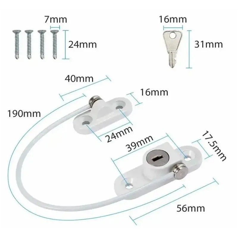 Slēdz logu bērnu droš w-ss-304 190mm bal