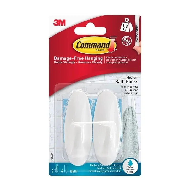 Āķis 3M Command. 29 mm x 30 mm x 80 mm. balta