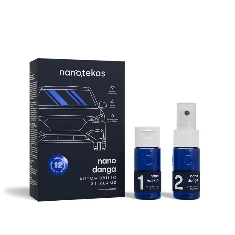 Nano pārklājums automašīnas stikliem, 2x30 ml.