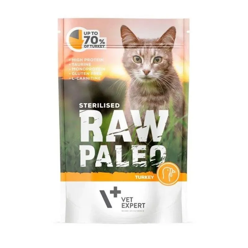 Raw paleo sterilised cat turkey 100g