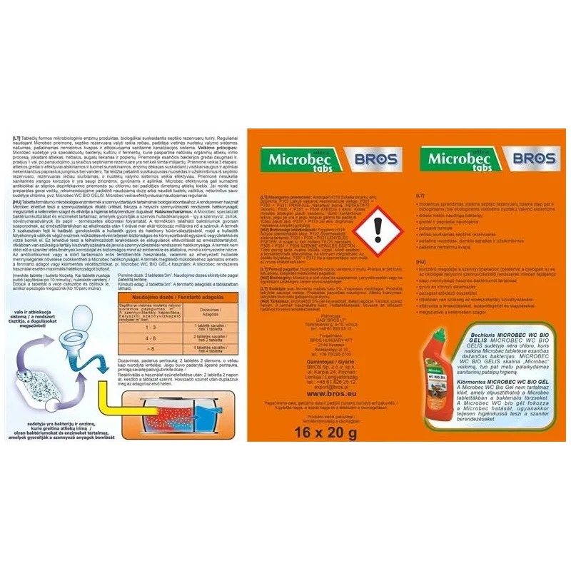 Tabletes kanalizācijas bedrēm microbec