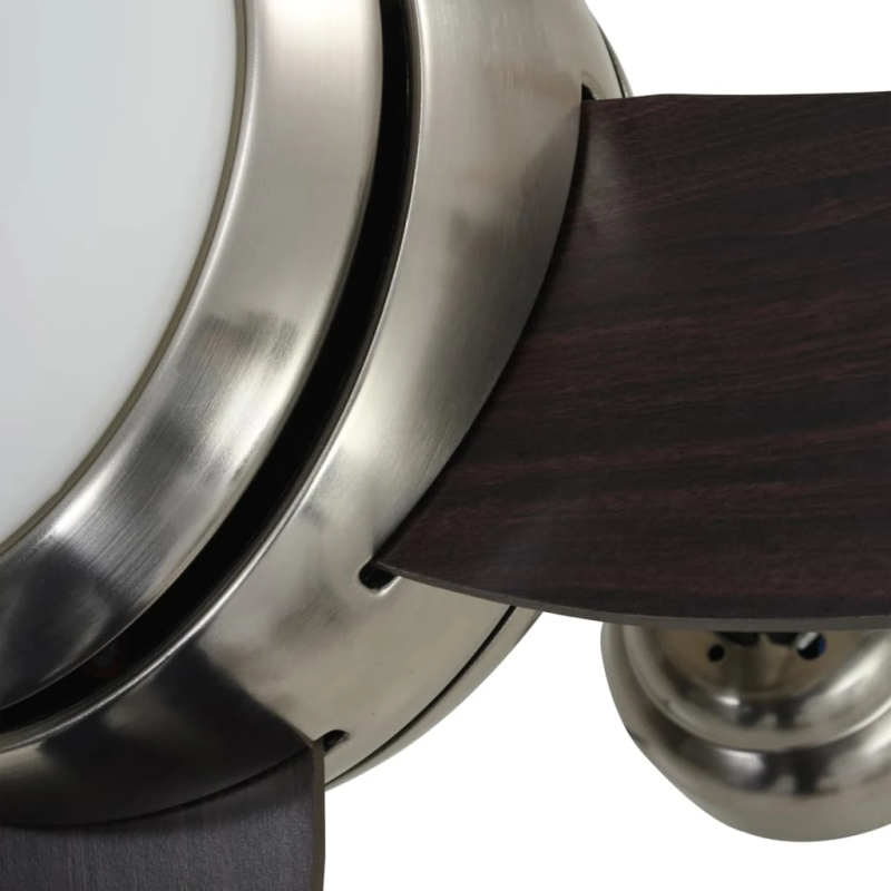 vidaXL griestu ventilators ar lampu, 128 cm, dekoratīvs, brūns