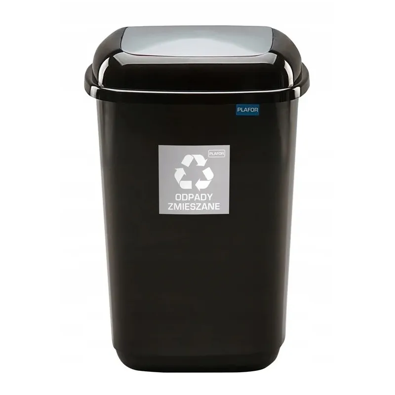 Atkritumu tvertne Plafor. melna-pelēka