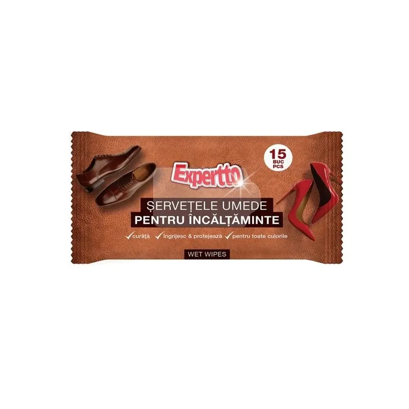 Mitrās salvetes Expertto. balta. 15 gab.