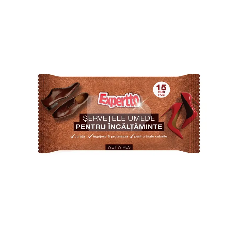 Mitrās salvetes Expertto. balta. 15 gab.