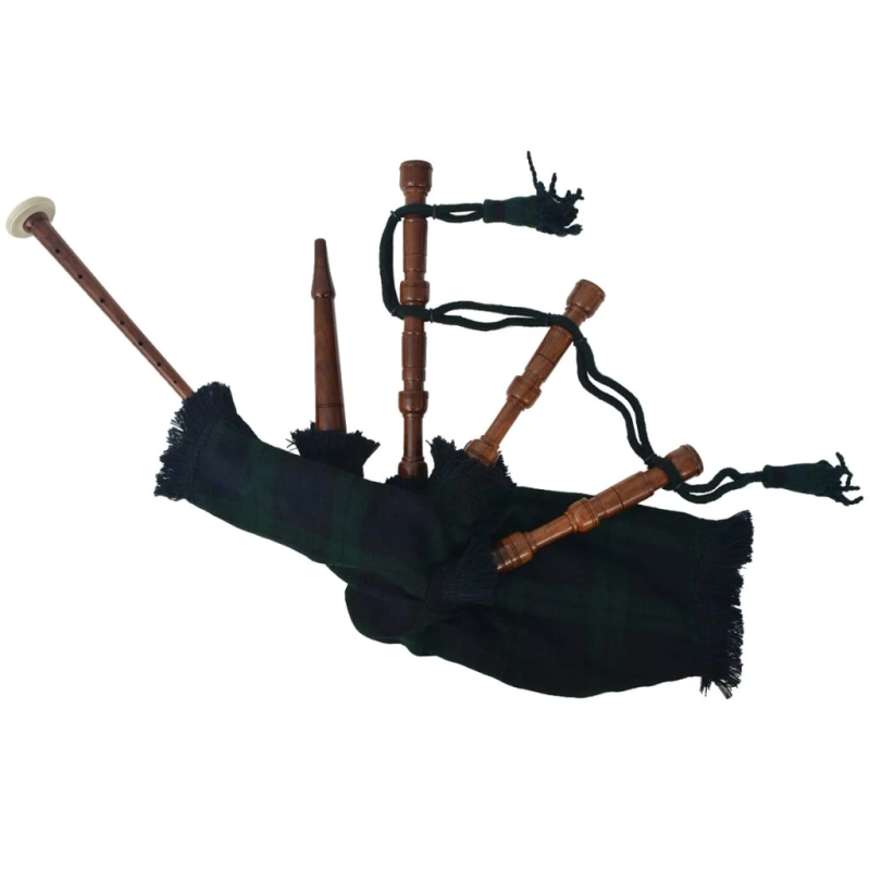 vidaXL bērnu skotu dūdas, Great Highland, zaļas ar melnu, rūtainas