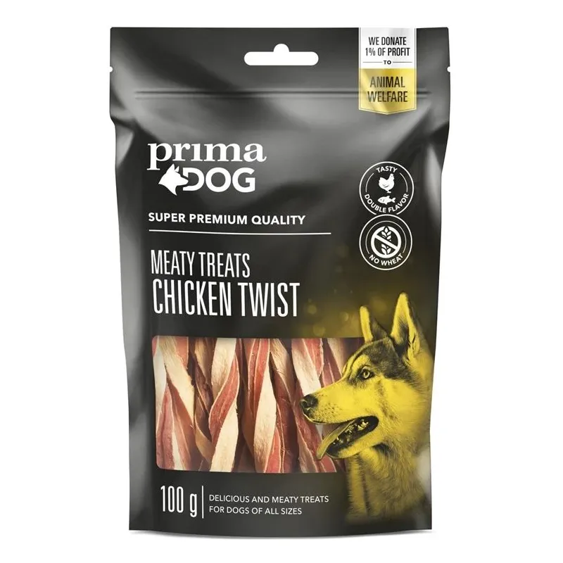 Gardums suņiem Prima Chicken Twist 35-815. 0.1 kg