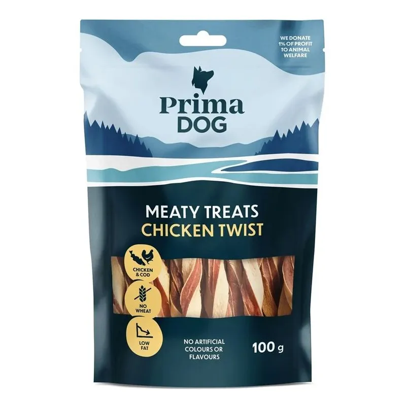 Gardums suņiem Prima Chicken Twist 35-815. 0.1 kg