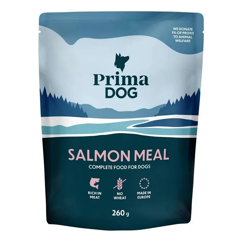 Mitrā barība ,konservi, suņiem PRIMADOG. lasis. 0.26 kg