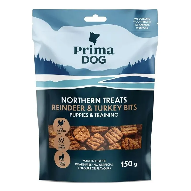 Gardums suņiem Prima. tītara gaļa-brieža gaļa. 0.15 kg