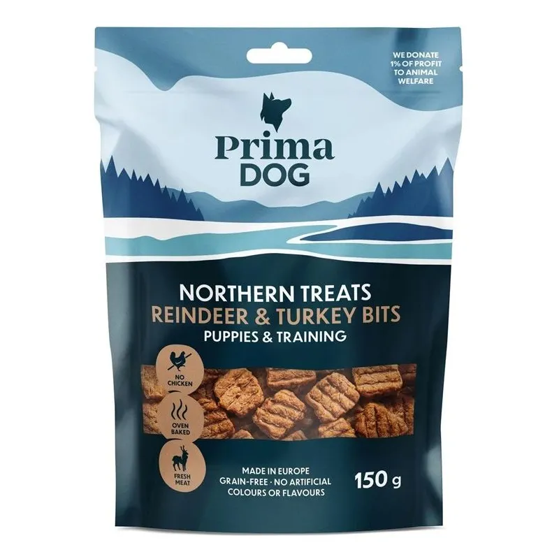 Gardums suņiem Prima. tītara gaļa-brieža gaļa. 0.15 kg