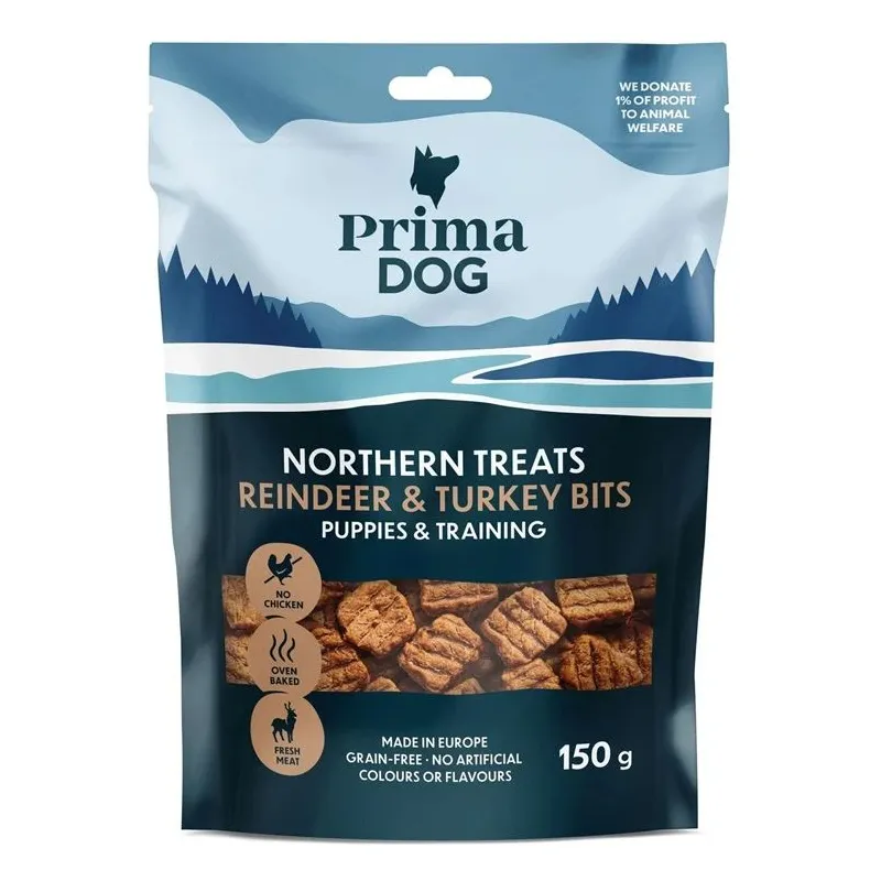 Gardums suņiem Prima. tītara gaļa-brieža gaļa. 0.15 kg