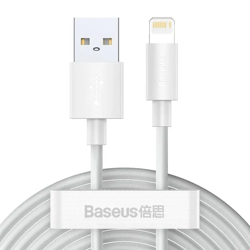 Adapteris BASEUS USB Type A M. Lightning M. 1.5m. balts