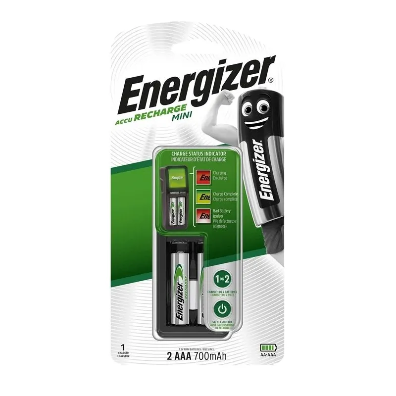 BATERIJU LĀDĒTĀJS ENERGIZER MINI +2xAAA 700 mAh BAT.