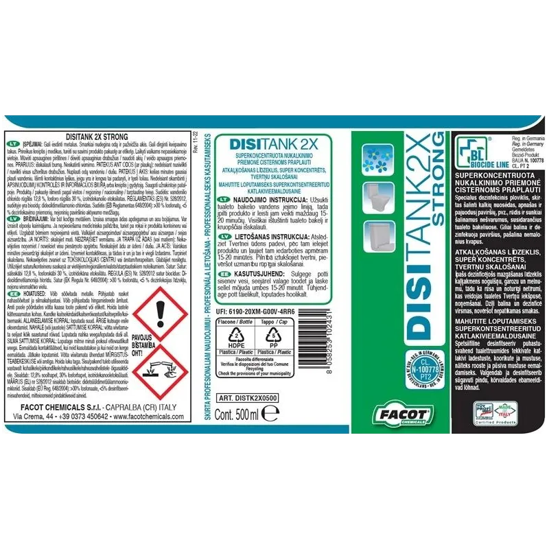 Tualetes podu tīrīšanas līdzeklis 500 ml. DISITANK