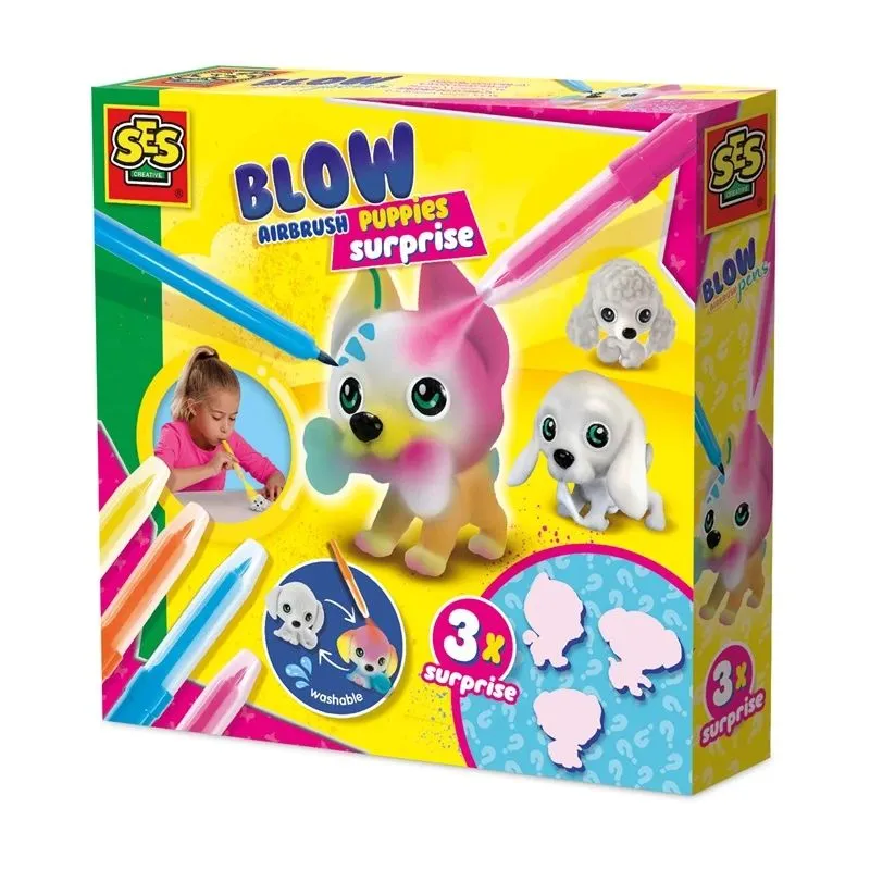 Radošais komplekts SES Creative Airbrush Puppies 14333