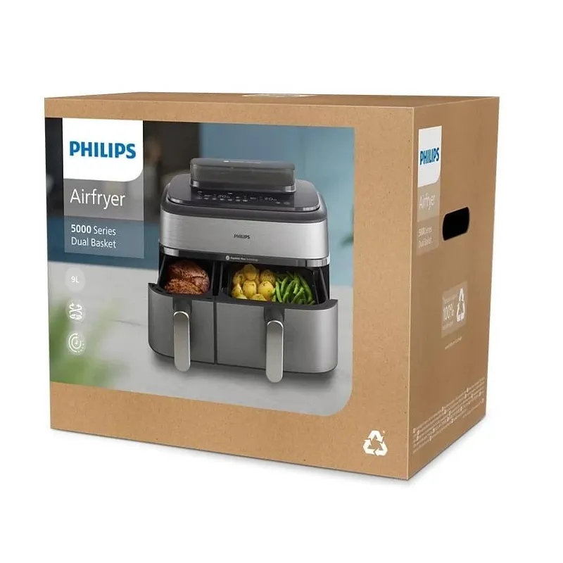 Aerogrils Philips 5000 sērija NA555-00. sudraba. 2750 W. 9 l