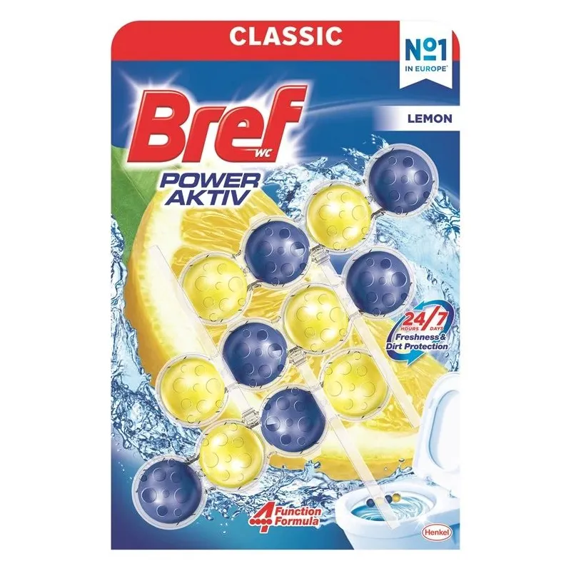 Tual.bloki Bref Power Active Lemon. 3x50 g