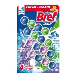 WC puhastaja-värskendaja BREF POWER AKTIV LAVENDER+PINE. 4×50 g