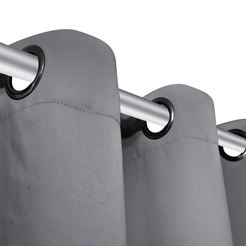 vidaXL aptumšojoši aizkari ar riņķiem, 2 gab., 135x175 cm, pelēki