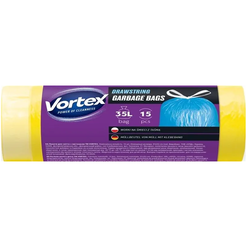 Atkritumu maisi Vortex. 35 l. 15 gab.