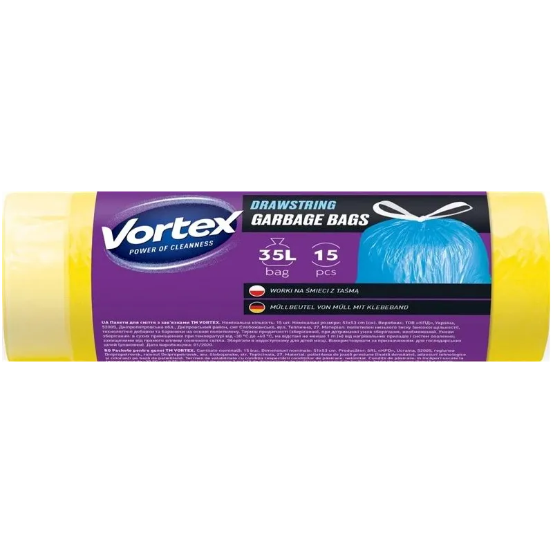 Atkritumu maisi Vortex. 35 l. 15 gab.