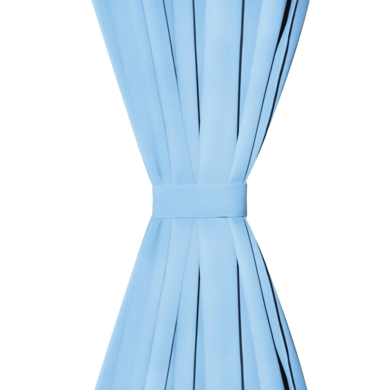 vidaXL aptumšojoši aizkari ar riņķiem, 2 gab., 135x175 cm, tirkīzzili