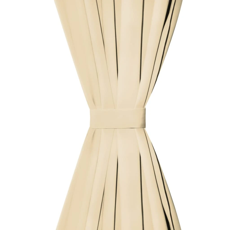 vidaXL aizkari ar cilpām, 2 gb., 140x175 cm, smalks satīns, bēši