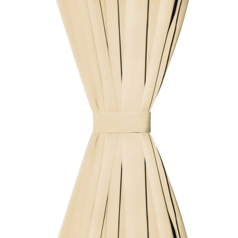 vidaXL aizkari ar cilpām, 2 gab., 140x245 cm, smalks satīns, bēši