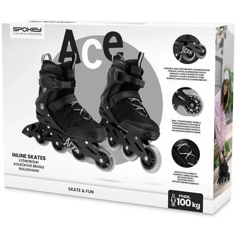 Skrituļslidas Spokey Ace 944693. melna. 40