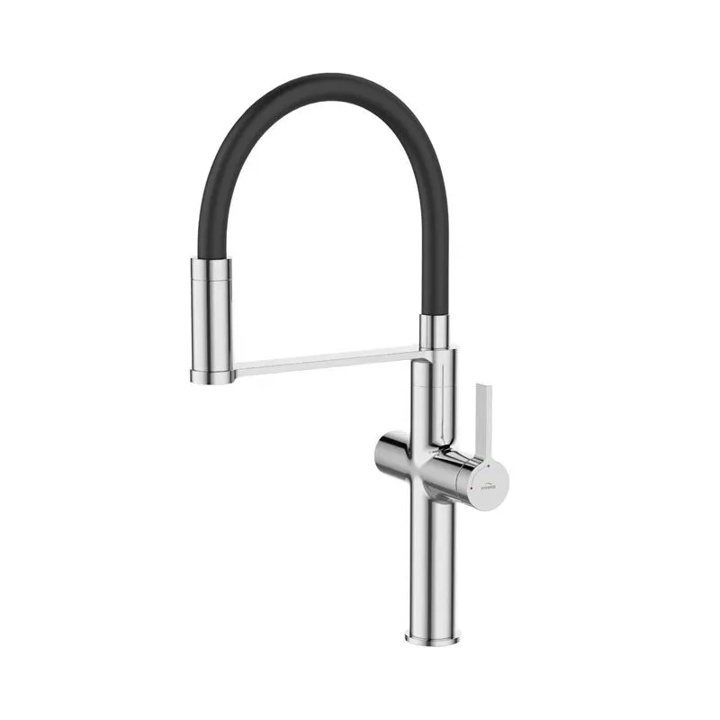 Izlietņu jaucējkrāns Invena Perisa, melna-hroma