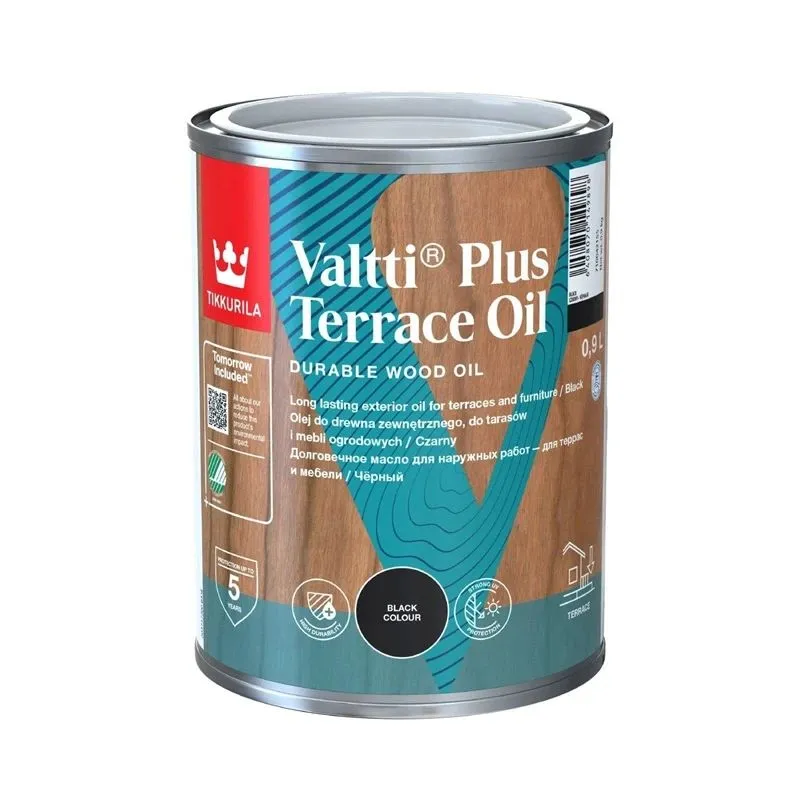 Koka eļļa Tikkurila Valtti Terrace Oil+ melna 0.9l